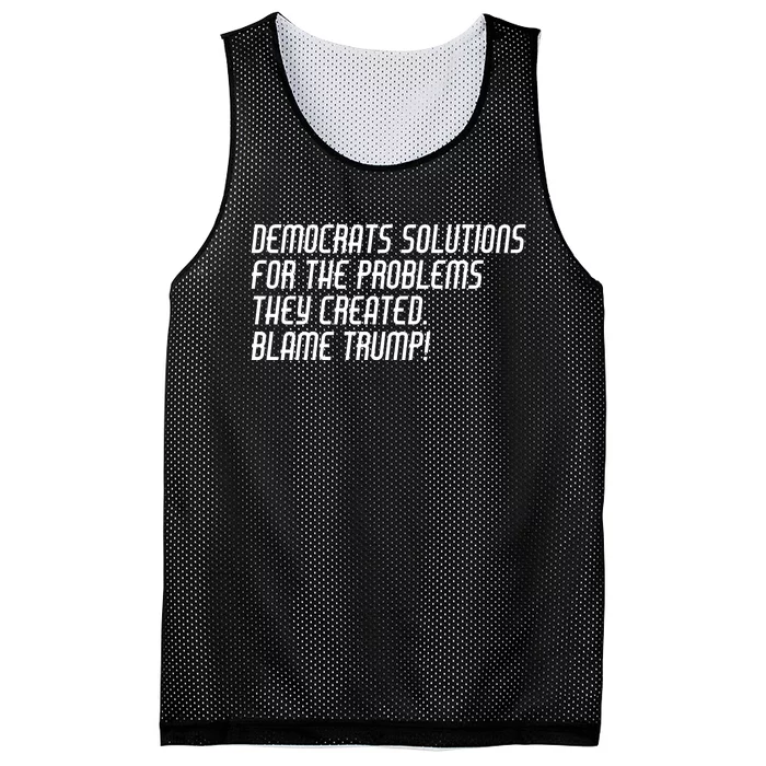 Democrat Solutions Blame Trump Mesh Reversible Basketball Jersey Tank