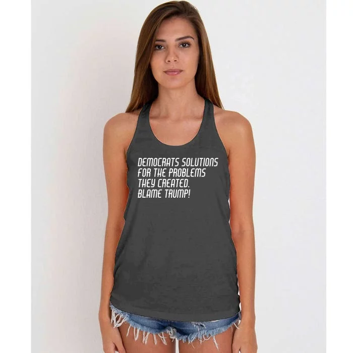 Democrat Solutions Blame Trump Women's Knotted Racerback Tank