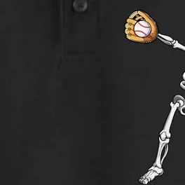 Dabbing Skeleton Baseball Halloween Player Catcher Pitcher Dry Zone Grid Performance Polo