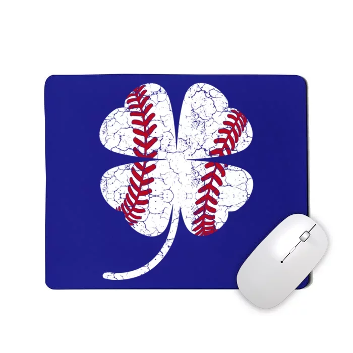 Distressed Shamrock Baseball Ball St Patricks Day Cool Gift Mousepad