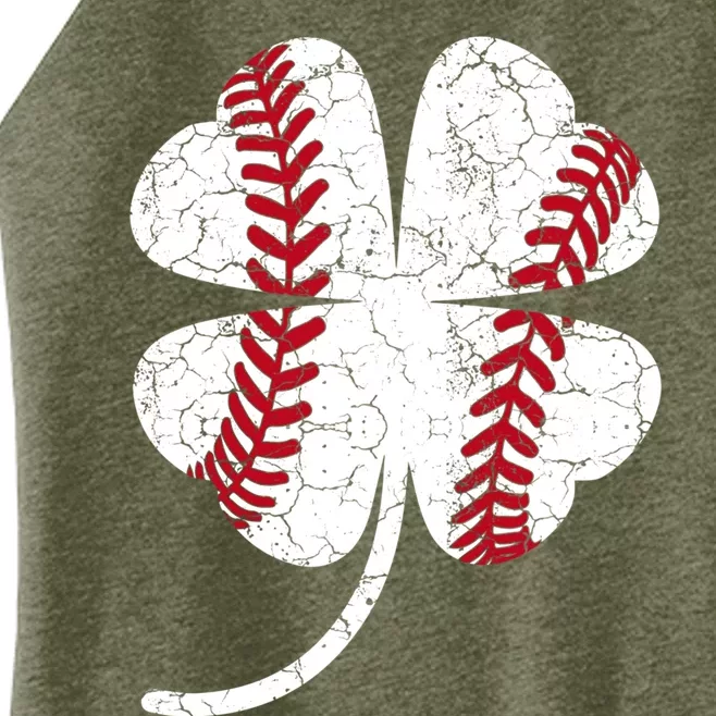 Distressed Shamrock Baseball Ball St Patricks Day Cool Gift Women’s Perfect Tri Rocker Tank