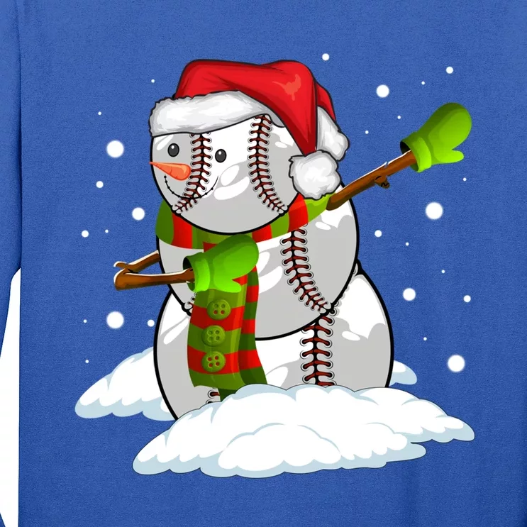 Dabbing Snow Baseball Ball Santa Claus Merry Christmas Cute Gift Long Sleeve Shirt