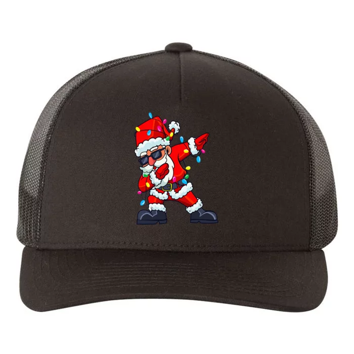 Dabbing Santa Claus Christmas Tree Lights  Dab Xmas Yupoong Adult 5-Panel Trucker Hat