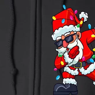 Dabbing Santa Claus Christmas Tree Lights  Dab Xmas Full Zip Hoodie