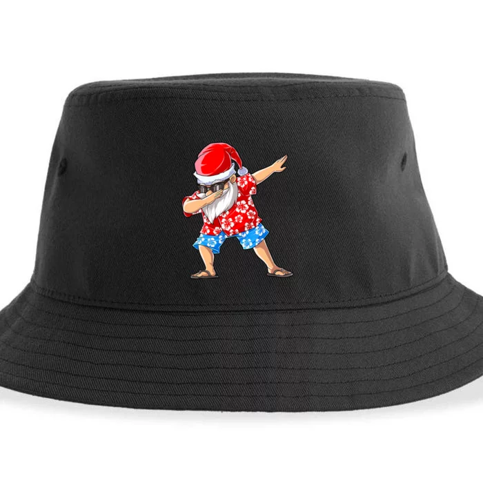 Dabbing Santa Christmas In July Hawaiian Xmas Dab Sustainable Bucket Hat