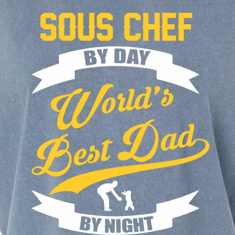 Dad Sous Chef Gift Sous Chef By Day Dad At Night Gift Garment-Dyed Women's Muscle Tee