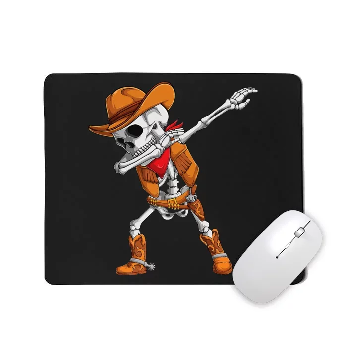 Dabbing Skeleton Cowboy Halloween Costume Mousepad