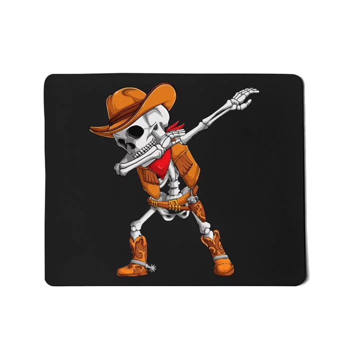 Dabbing Skeleton Cowboy Halloween Costume Mousepad