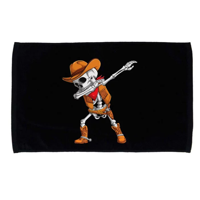 Dabbing Skeleton Cowboy Halloween Costume Microfiber Hand Towel