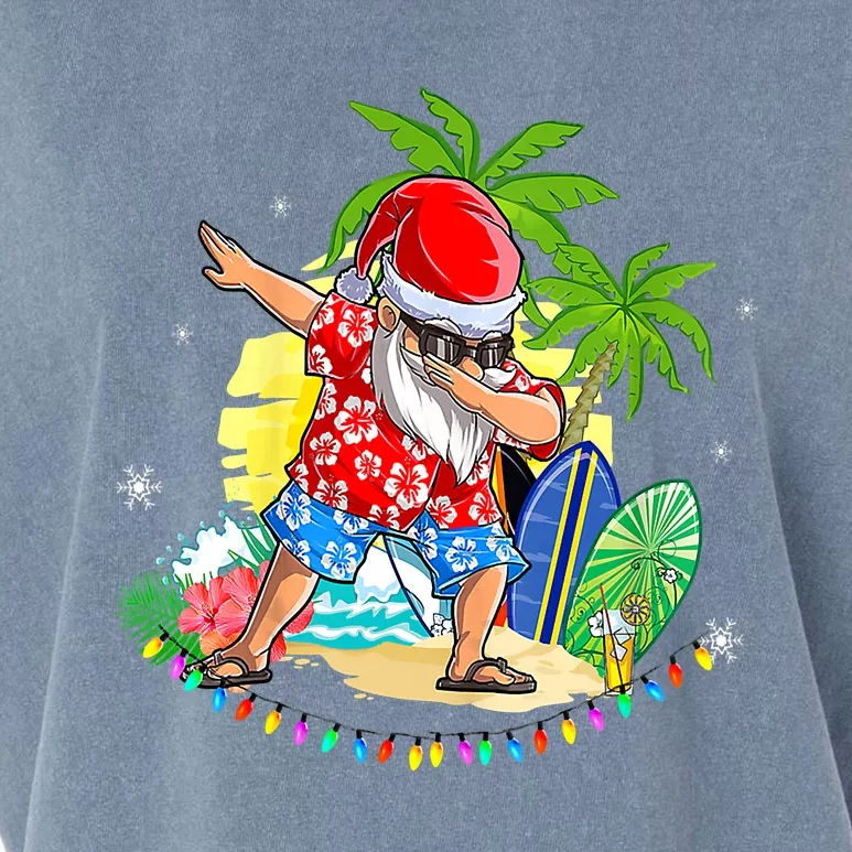 Dabbing Santa Christmas In July Hawaiian Xmas Dab Garment-Dyed Women's Muscle Tee