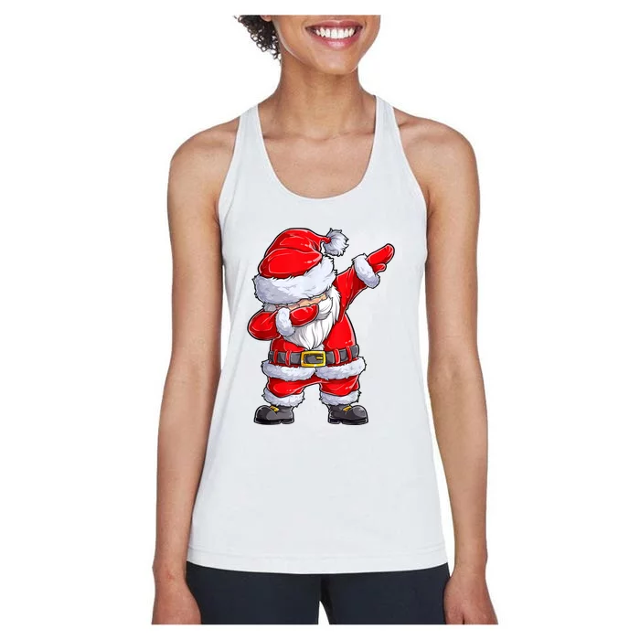 Dabbing Santa Claus Christmas Gift Women's Racerback Tank