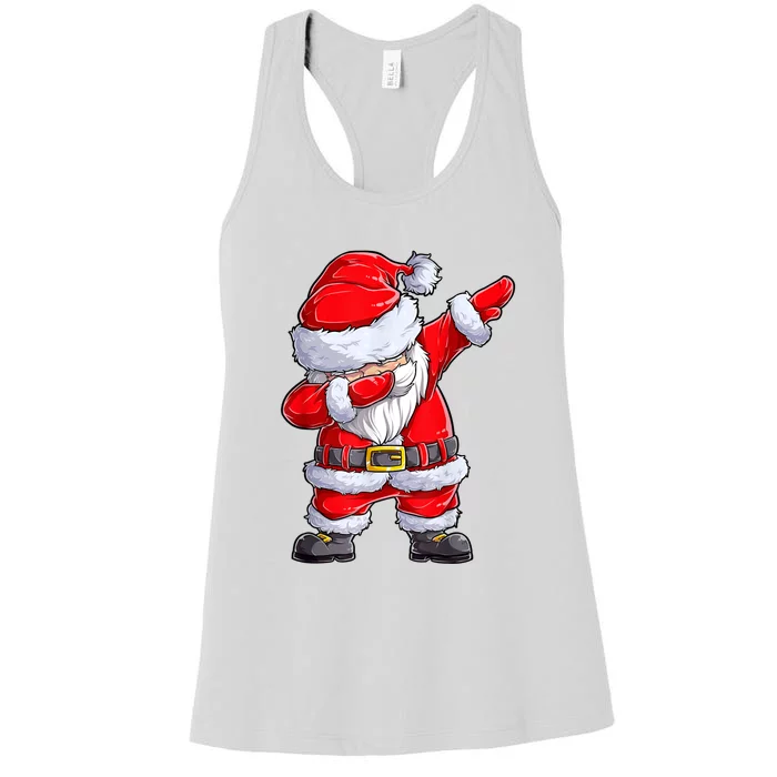 Dabbing Santa Claus Christmas Gift Women's Racerback Tank