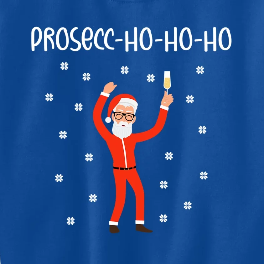 Drunk Santa Claus Prosecco Prosecc Ho Ho Ho Ugly Christmas Gift Kids Sweatshirt