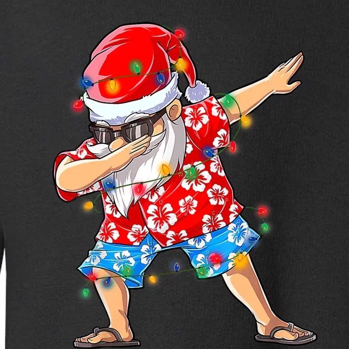 Dabbing Santa Christmas In July Hawaiian Xmas Dab Toddler Sweatshirt