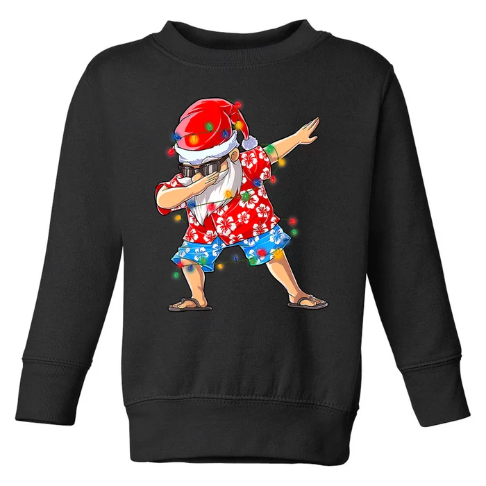 Dabbing Santa Christmas In July Hawaiian Xmas Dab Toddler Sweatshirt