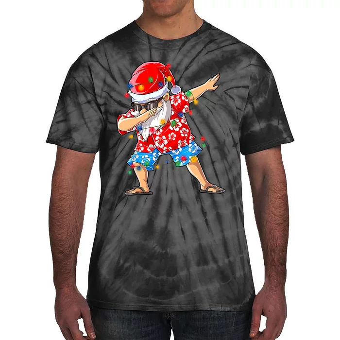 Dabbing Santa Christmas In July Hawaiian Xmas Dab Tie-Dye T-Shirt