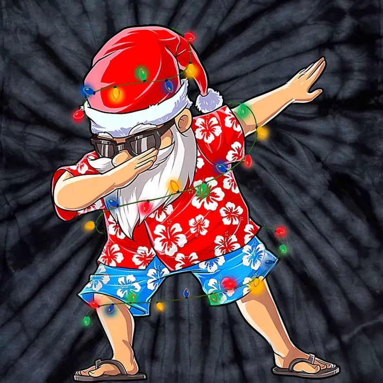 Dabbing Santa Christmas In July Hawaiian Xmas Dab Tie-Dye T-Shirt