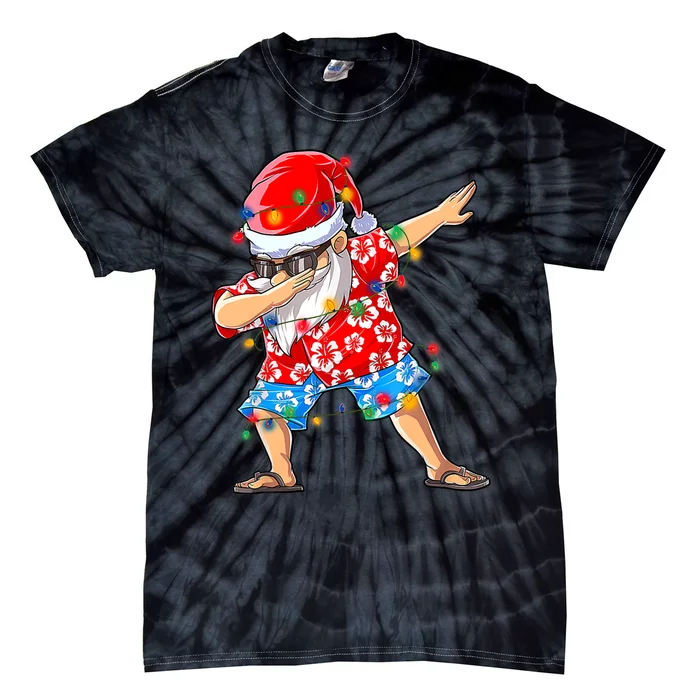 Dabbing Santa Christmas In July Hawaiian Xmas Dab Tie-Dye T-Shirt