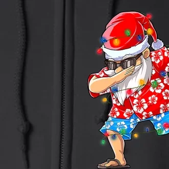 Dabbing Santa Christmas In July Hawaiian Xmas Dab Full Zip Hoodie