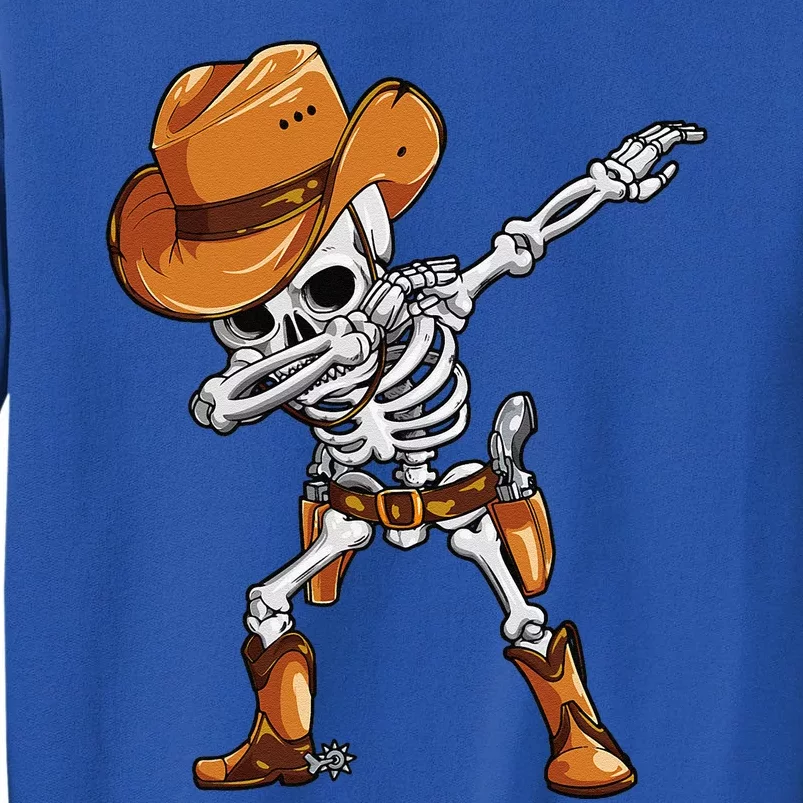 Dabbing Skeleton Cowboy Halloween Funny Dab Dance Tall Sweatshirt