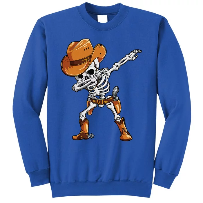 Dabbing Skeleton Cowboy Halloween Funny Dab Dance Tall Sweatshirt