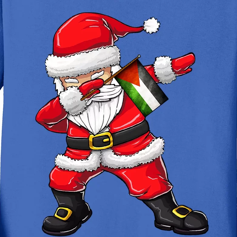 Dabbing Santa Claus From Palestine Xmas Gift Kids Long Sleeve Shirt