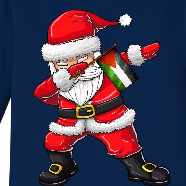 Dabbing Santa Claus From Palestine Xmas Gift Baby Long Sleeve Bodysuit