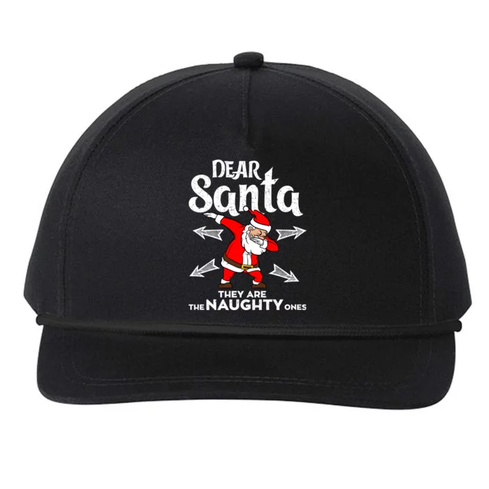 Dabbing Santa Claus Dear Santa They Are The Naughty Ones Gift Snapback Five-Panel Rope Hat