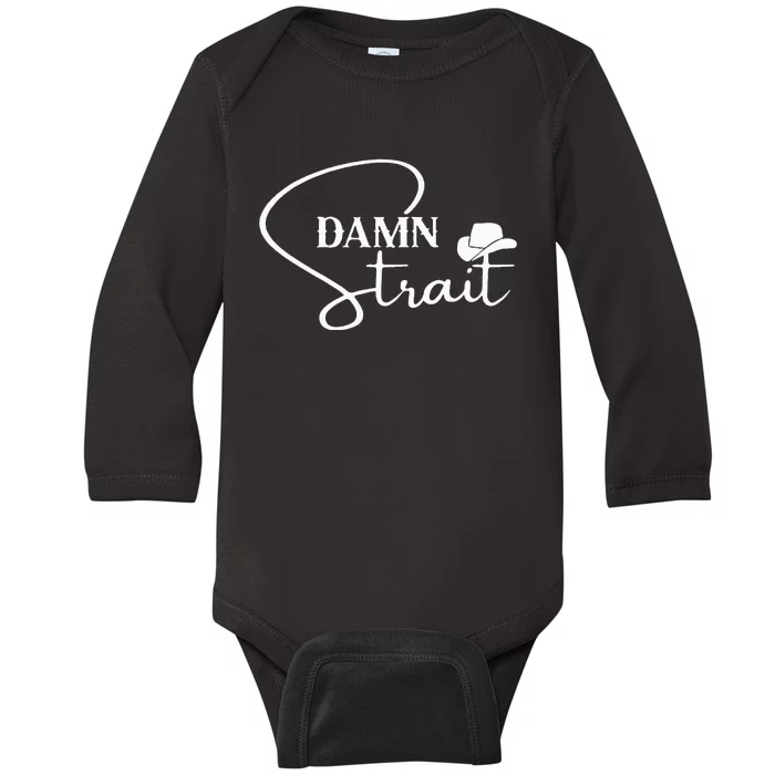 D.A.M.N. S.T.R.A.I.T Cowboy Hats Western Country Music Baby Long Sleeve Bodysuit