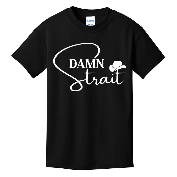 D.A.M.N. S.T.R.A.I.T Cowboy Hats Western Country Music Kids T-Shirt