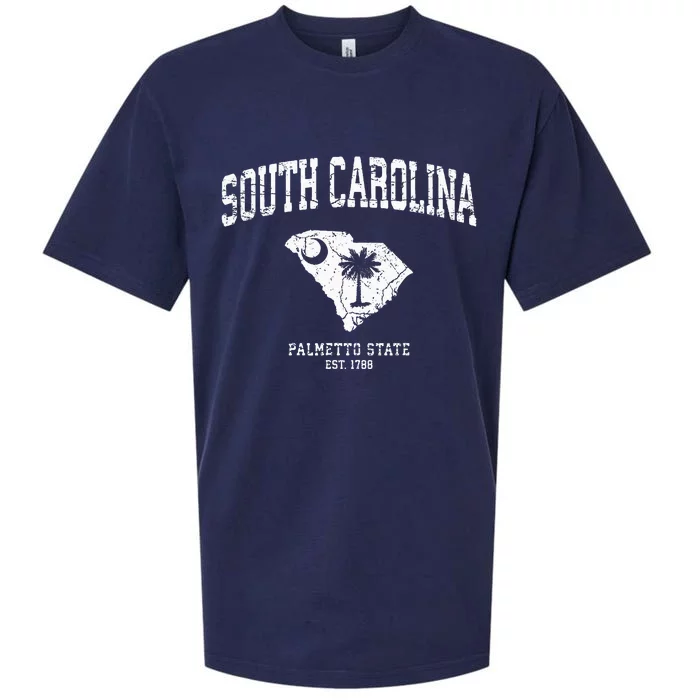 Distressed South Carolina State Flag Sueded Cloud Jersey T-Shirt