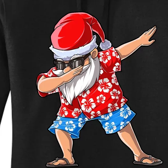 Dabbing Santa Christmas In July Hawaiian Xmas Dab Women's Pullover Hoodie