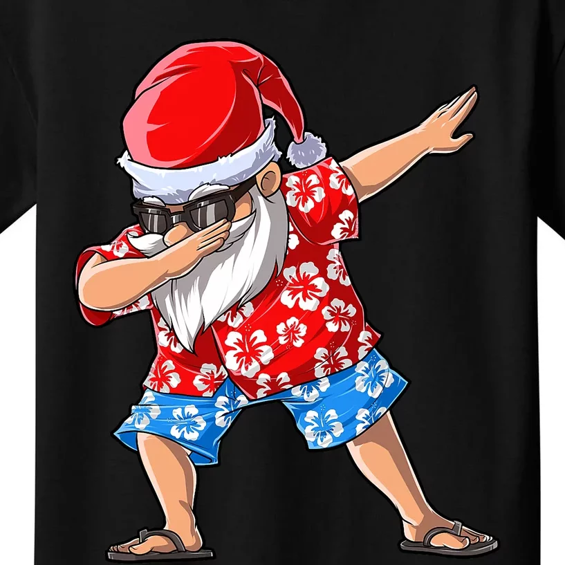 Dabbing Santa Christmas In July Hawaiian Xmas Dab Kids T-Shirt