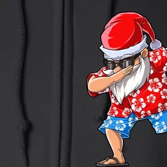 Dabbing Santa Christmas In July Hawaiian Xmas Dab Full Zip Hoodie