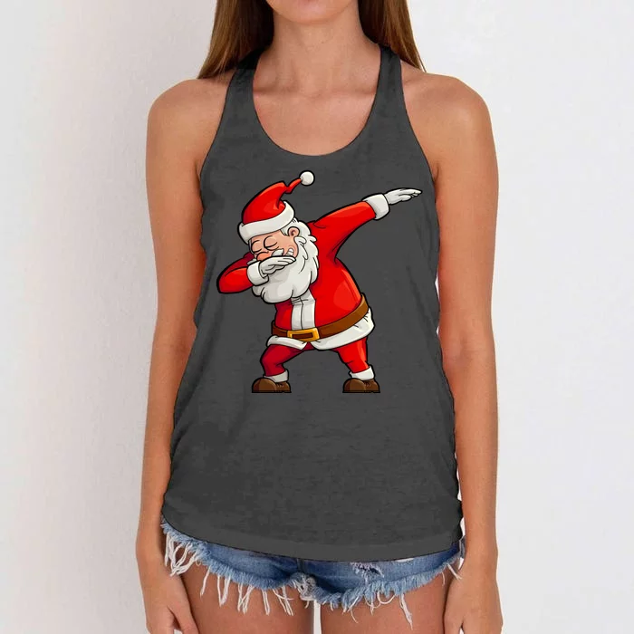 Dabbing Santa Claus Women's Knotted Racerback Tank