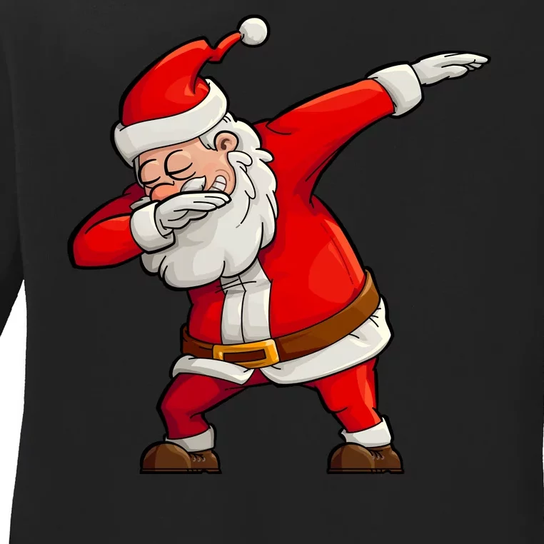 Dabbing Santa Claus Ladies Long Sleeve Shirt