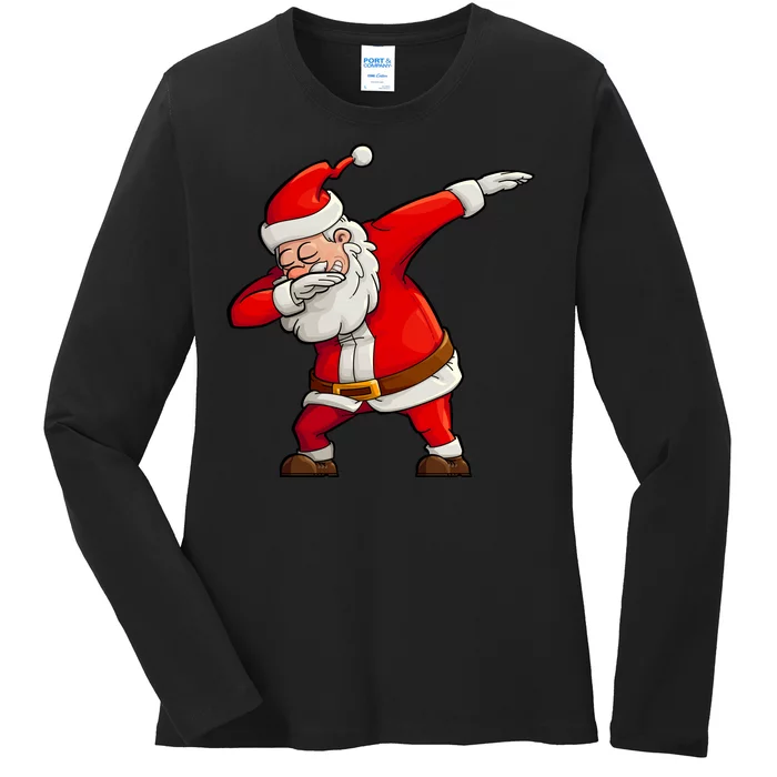 Dabbing Santa Claus Ladies Long Sleeve Shirt