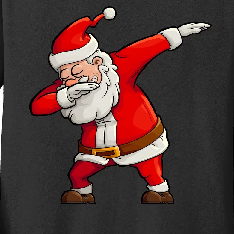 Dabbing Santa Claus Kids Long Sleeve Shirt