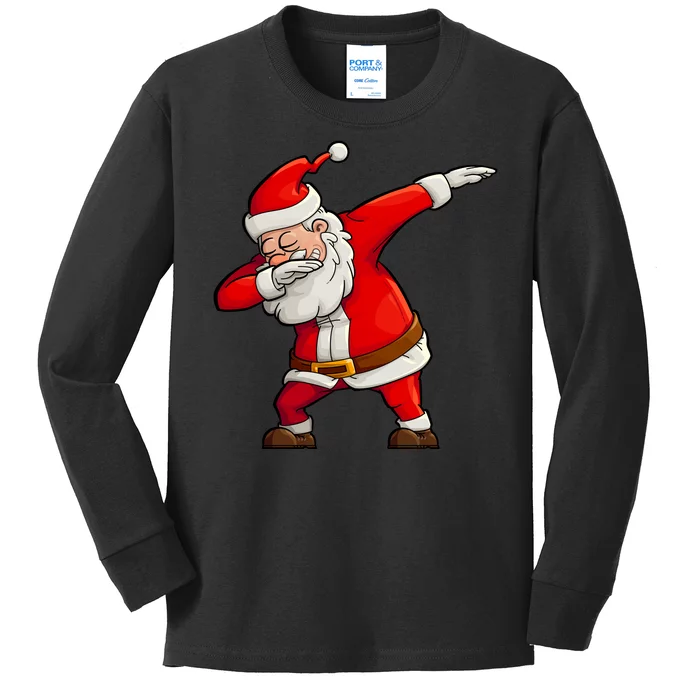 Dabbing Santa Claus Kids Long Sleeve Shirt