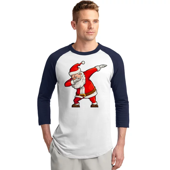 Dabbing Santa Claus Baseball Sleeve Shirt