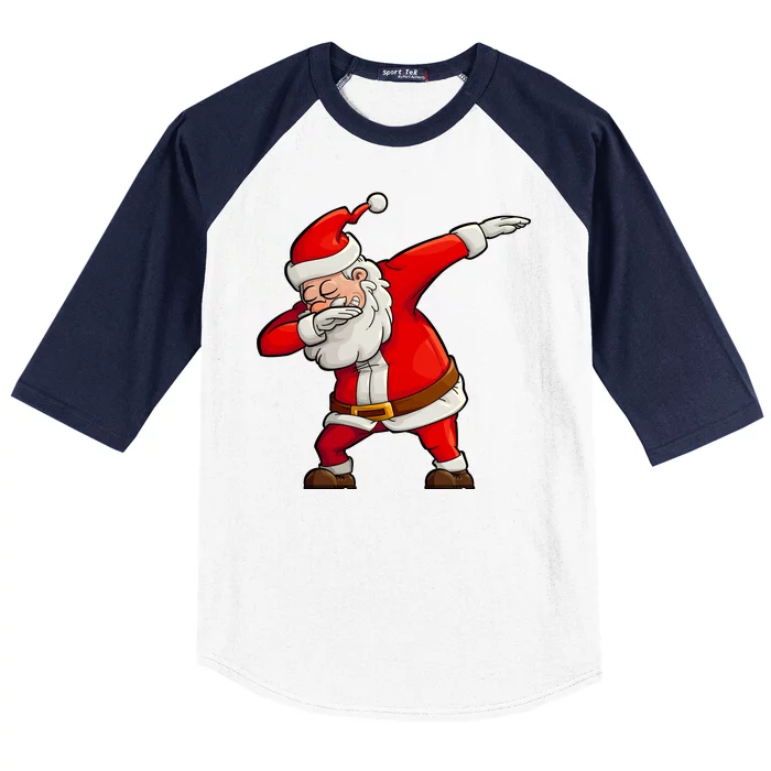 Dabbing Santa Claus Baseball Sleeve Shirt