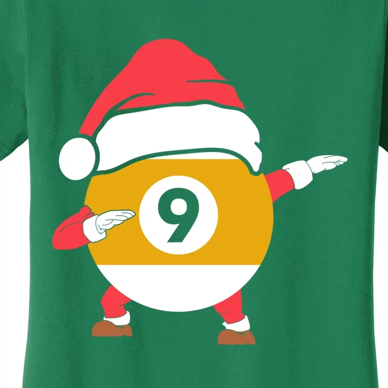 Dabbing Santa Claus Christmas Funny Pool Billiards Xmas Sport Women's T-Shirt