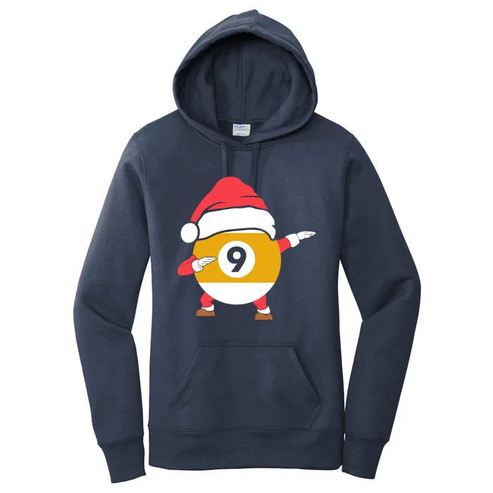 Dabbing Santa Claus Christmas Funny Pool Billiards Xmas Sport Women's Pullover Hoodie