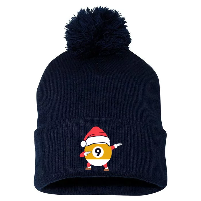 Dabbing Santa Claus Christmas Funny Pool Billiards Xmas Sport Pom Pom 12in Knit Beanie