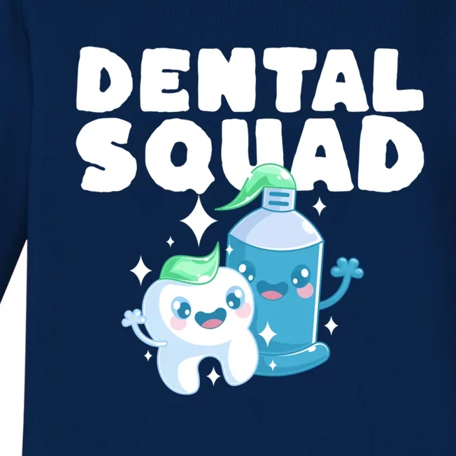 Dental Squad Cute Dentist And Dental Hygienist Gift Baby Long Sleeve Bodysuit