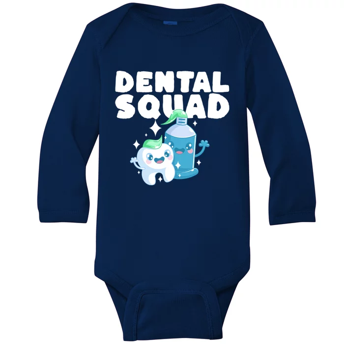 Dental Squad Cute Dentist And Dental Hygienist Gift Baby Long Sleeve Bodysuit