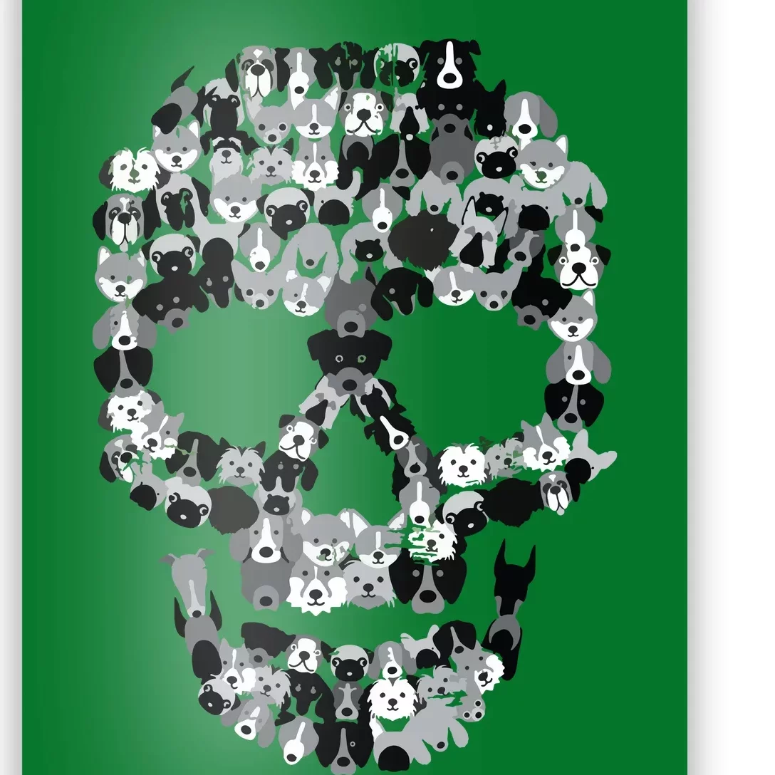 Dog Skull Creepy Puppy Skeleton Halloween Party Outfit Poster