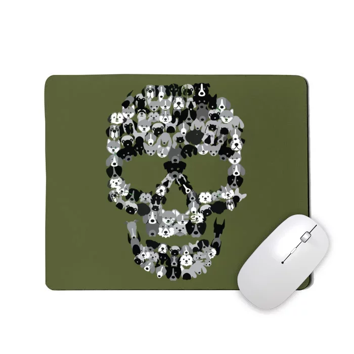 Dog Skull Creepy Puppy Skeleton Halloween Party Outfit Mousepad