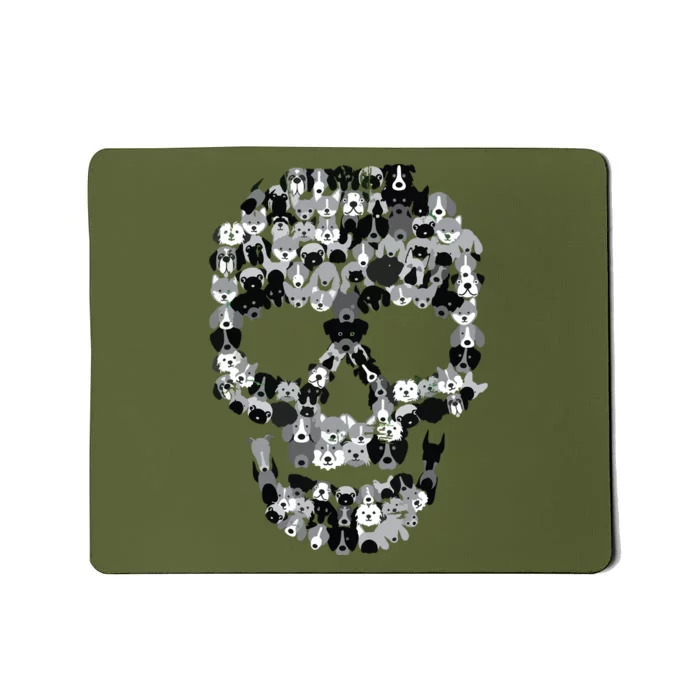 Dog Skull Creepy Puppy Skeleton Halloween Party Outfit Mousepad