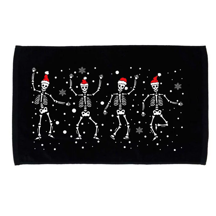 Dancing Santa Claus Skeleton Funny Christmas Pajama Microfiber Hand Towel